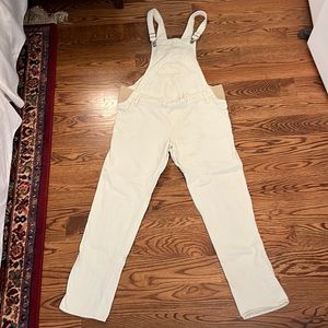 Old Navy Cream Maternity Jean Overalls - Size 10 Long